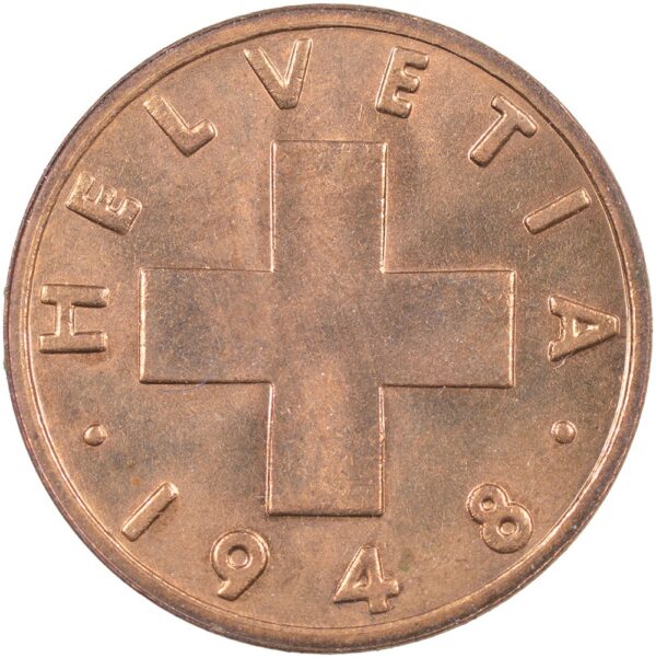 1 Rappen, 1948, Stempelglanz