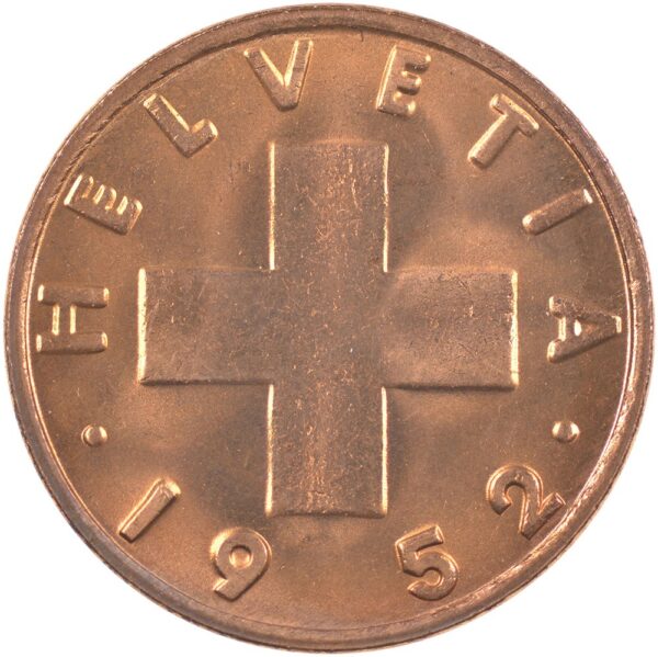 25187_1 1 Rappen, 1952, Stempelglanz