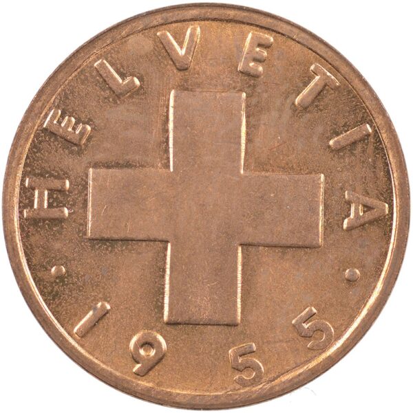 25190_1 1 Rappen, 1955, Stempelglanz