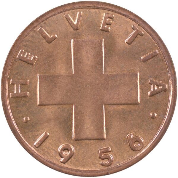 25191_1 1 Rappen, 1956, Stempelglanz