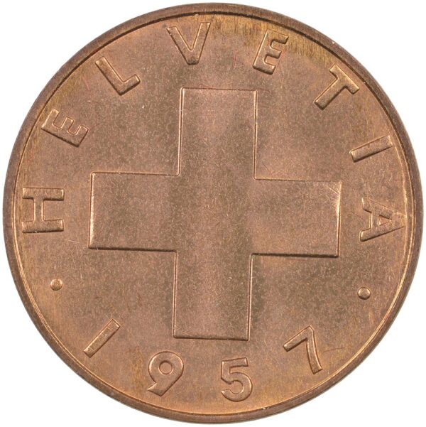 25192_1 1 Rappen, 1957, Stempelglanz