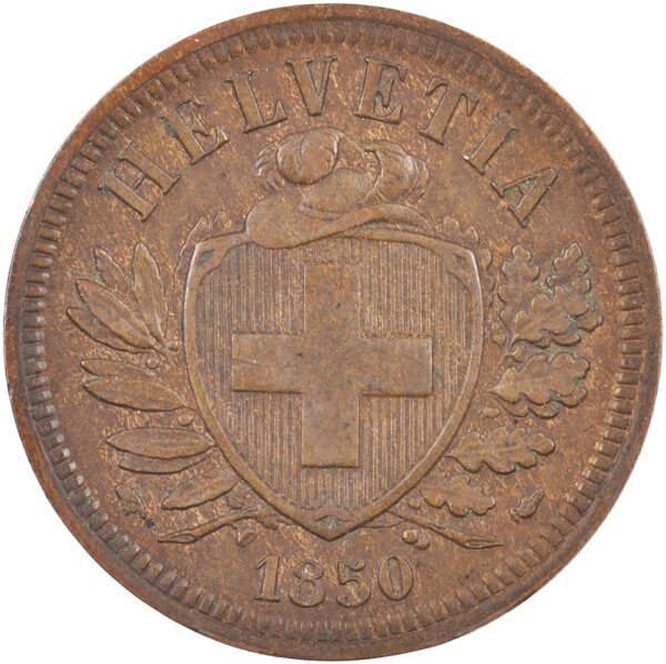 25217_1 2 Rappen, 1850, unzirkuliert