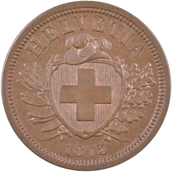 2 Rappen, 1875, Stempelglanz