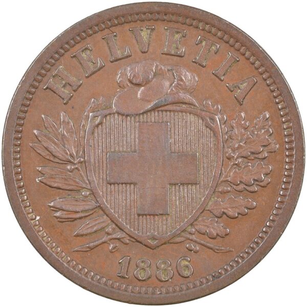 25239_1 2 Rappen, 1886, unzirkuliert