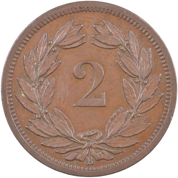 2 Rappen, 1886, unzirkuliert