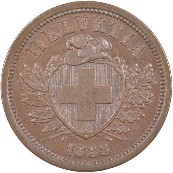 25242_1 2 Rappen, 1888, unzirkuliert