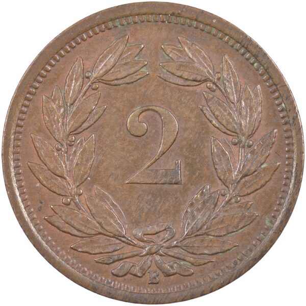2 Rappen, 1888, unzirkuliert
