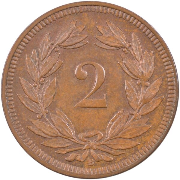2 Rappen, 1898, fast unzirkuliert