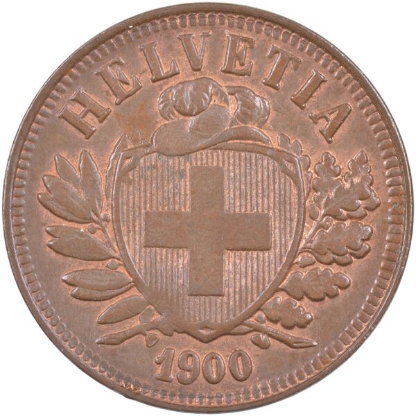 2 Rappen, 1900, Stempelglanz