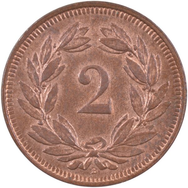2 Rappen, 1906, unzirkuliert