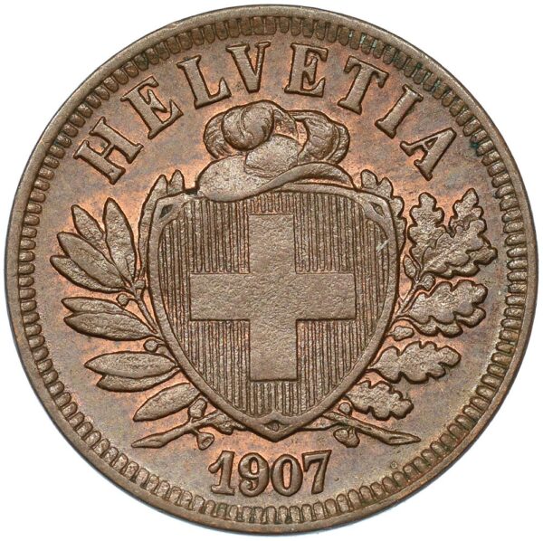 25276_1 2 Rappen, 1907, unzirkuliert
