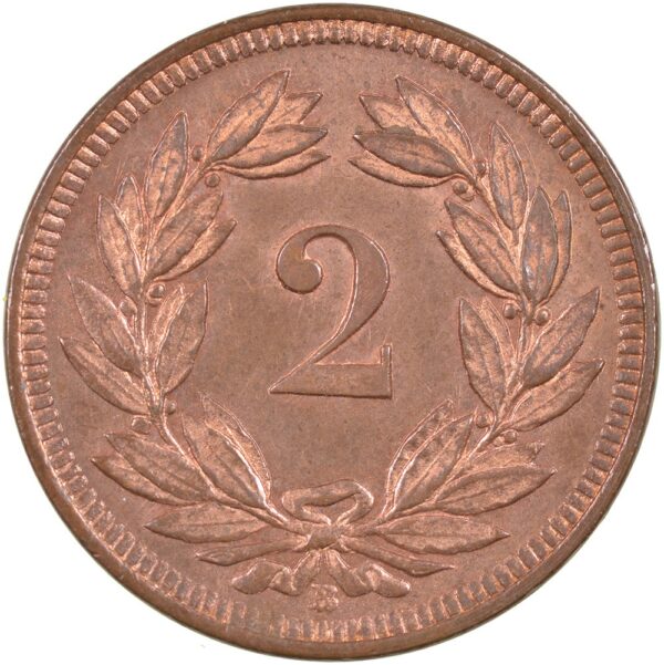 2 Rappen, 1908, Stempelglanz