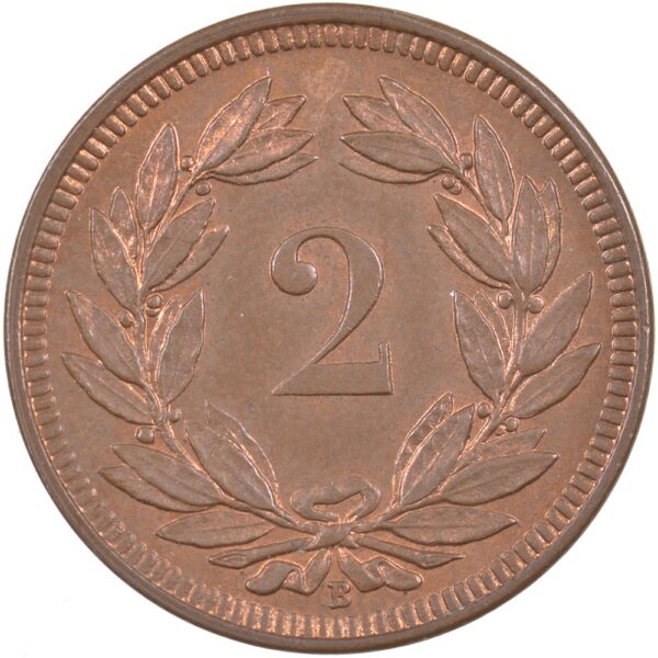 2 Rappen, 1910, Stempelglanz