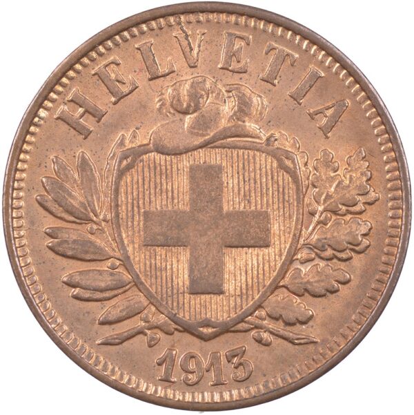 25290_1 2 Rappen, 1913, Stempelglanz