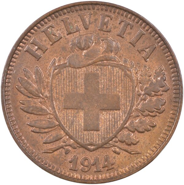 25291_1 2 Rappen, 1914, unzirkuliert