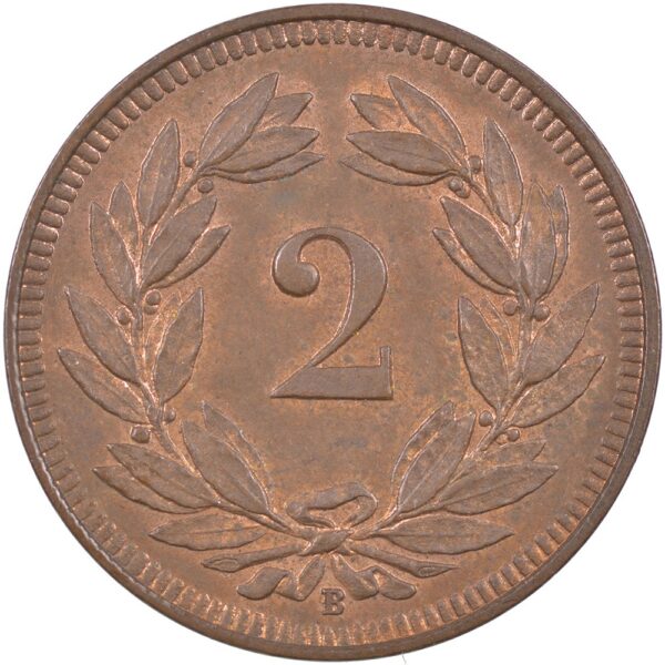 2 Rappen, 1914, unzirkuliert