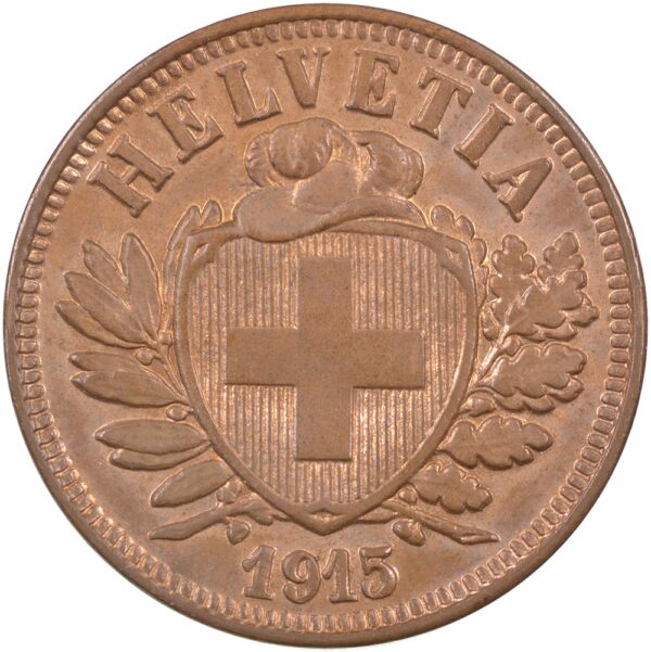 25296_1 2 Rappen, 1915, Stempelglanz