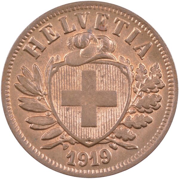 25299_1 2 Rappen, 1919, Stempelglanz