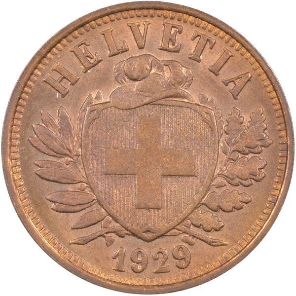 25314_1 2 Rappen, 1929, Stempelglanz
