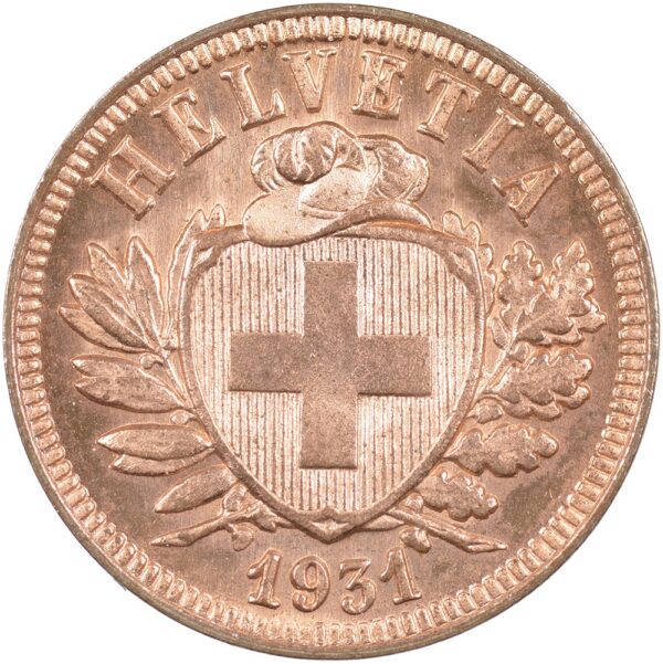 25320_1 2 Rappen, 1931, Stempelglanz