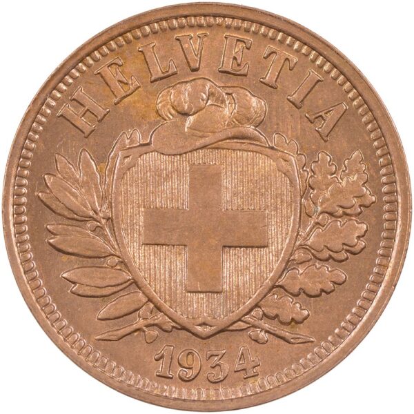 25327_1 2 Rappen, 1934, Stempelglanz