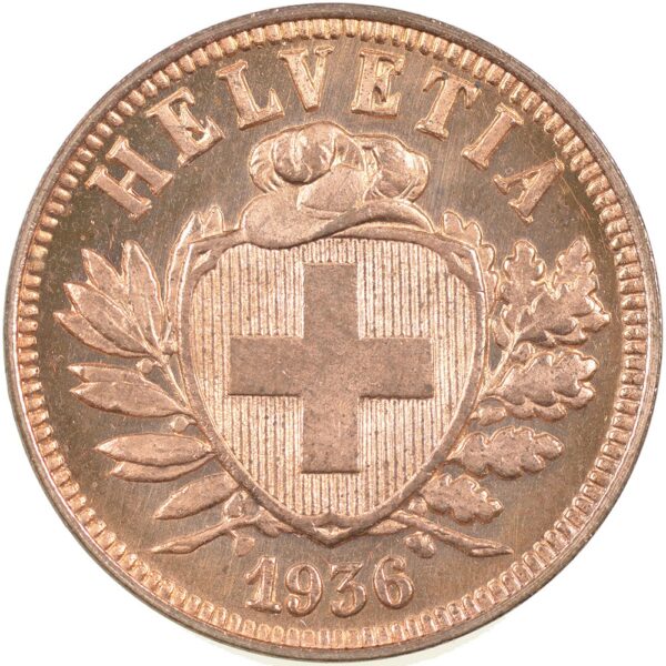 25329_1 2 Rappen, 1936, Stempelglanz