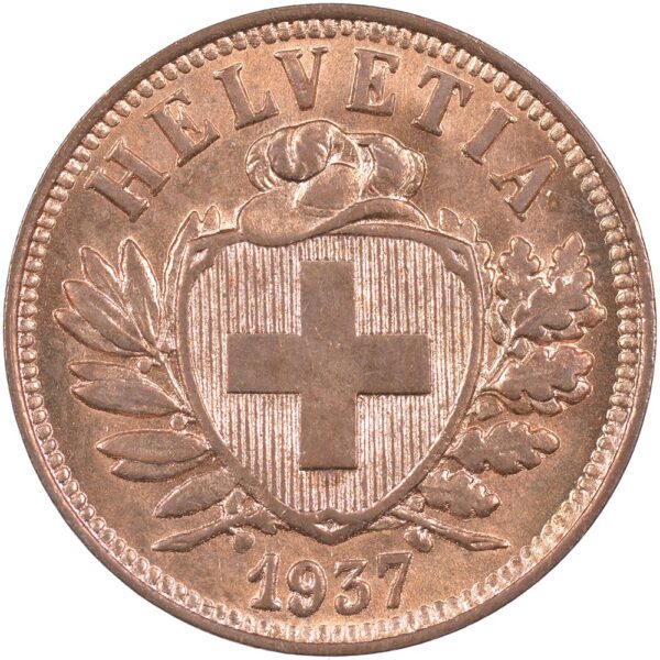 25332_1 2 Rappen, 1937, Stempelglanz