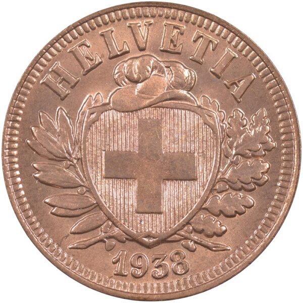 25335_1 2 Rappen, 1938, Stempelglanz