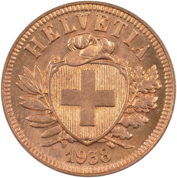 25336_1 2 Rappen, 1938, Erstabschlag
