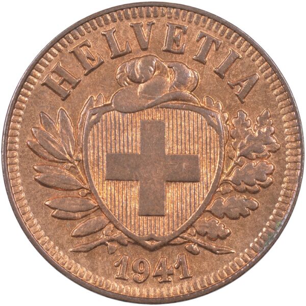 25338_1 2 Rappen, 1941, Stempelglanz