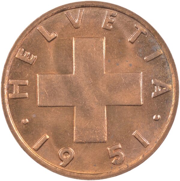 25349_1 2 Rappen, 1951, Stempelglanz