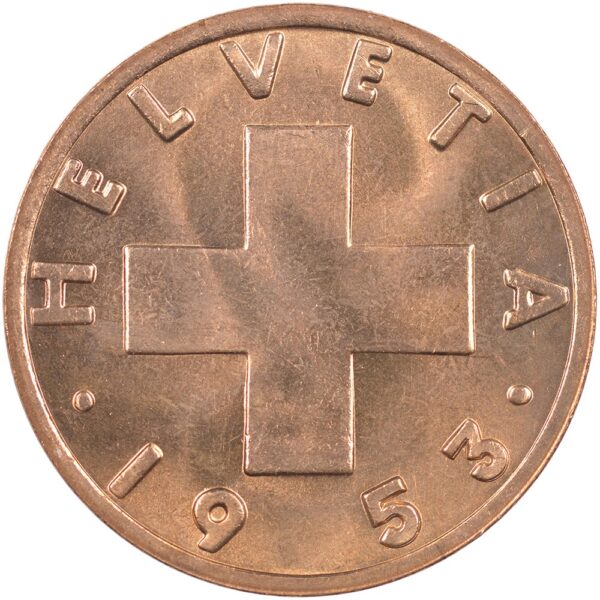2 Rappen, 1953, Stempelglanz