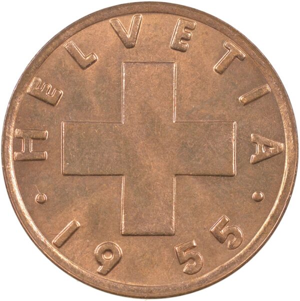 25354_1 2 Rappen, 1955, Stempelglanz