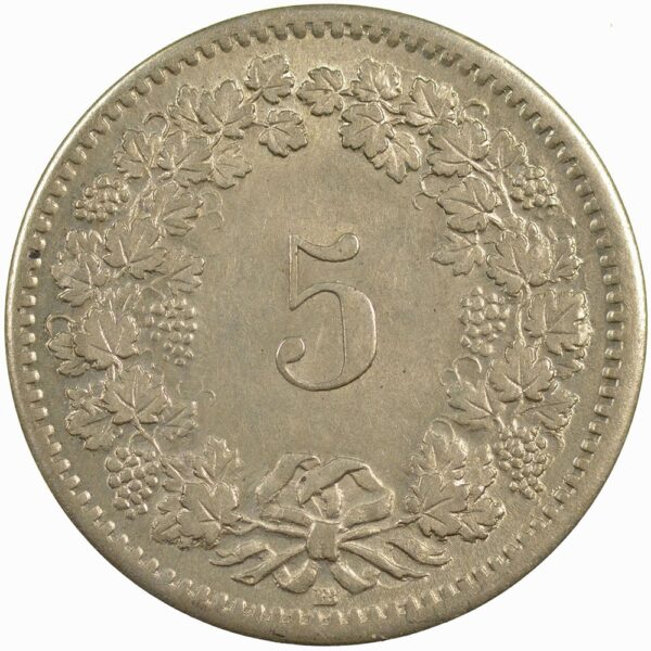 5 Rappen, 1850, unz/stgl
