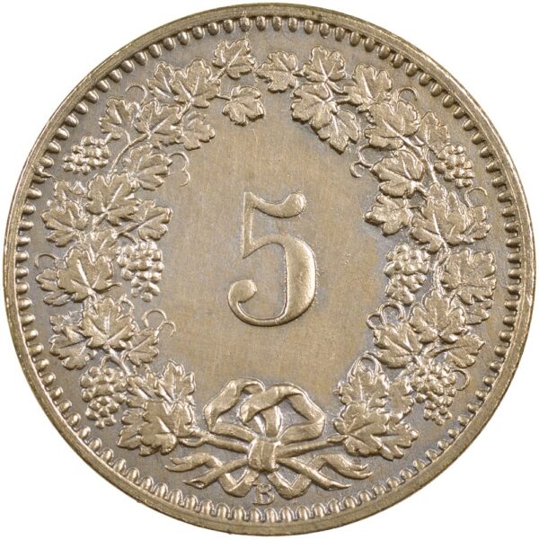 5 Rappen, 1874, unzirkuliert