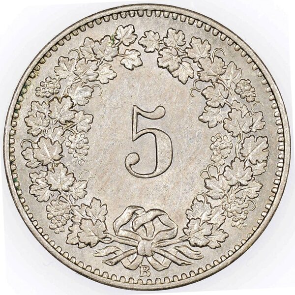 5 Rappen, 1880, unzirkuliert