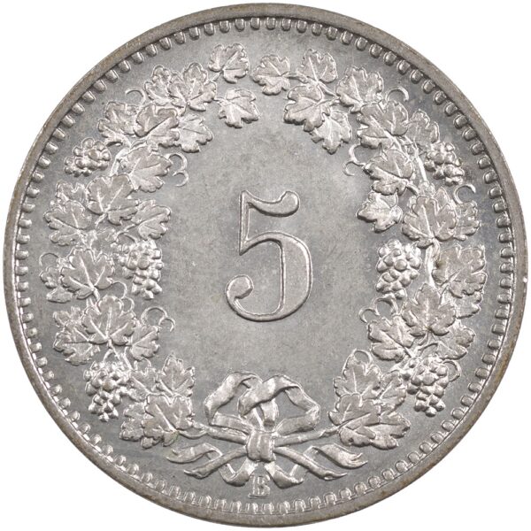5 Rappen, 1884, unzirkuliert