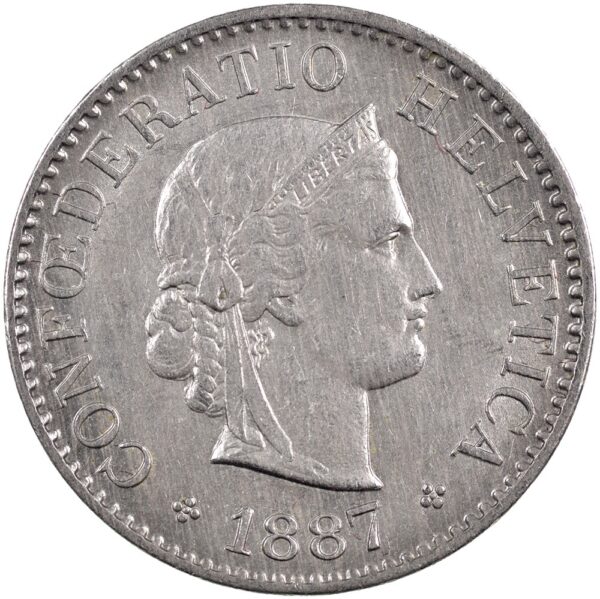 25418_1 5 Rappen, 1887, fast unzirkuliert