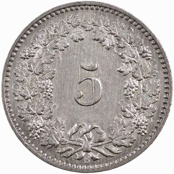 5 Rappen, 1887, fast unzirkuliert