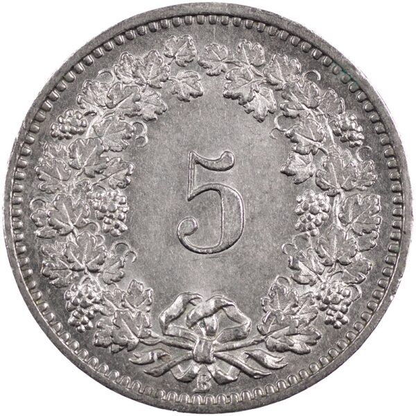 5 Rappen, 1887, unzirkuliert