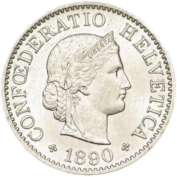 25431_1 5 Rappen, 1890, Stempelglanz