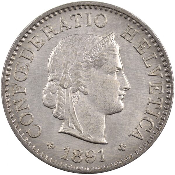 25433_1 5 Rappen, 1891, unzirkuliert