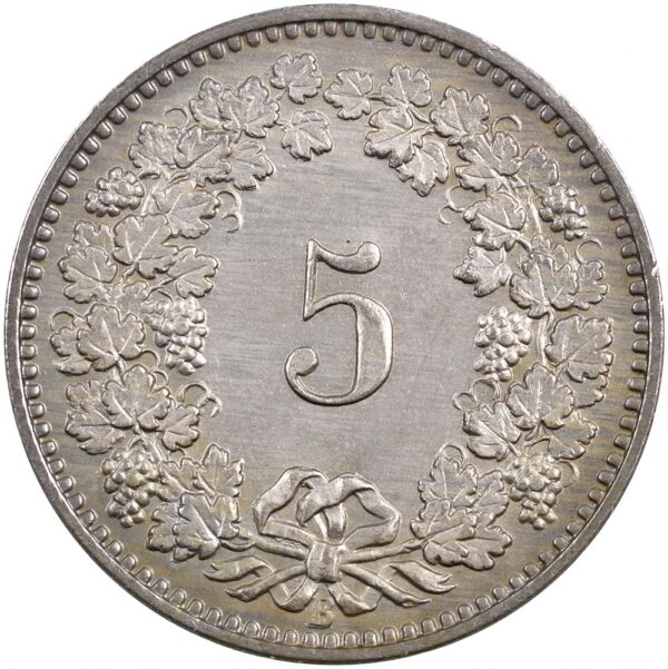 5 Rappen, 1891, unzirkuliert