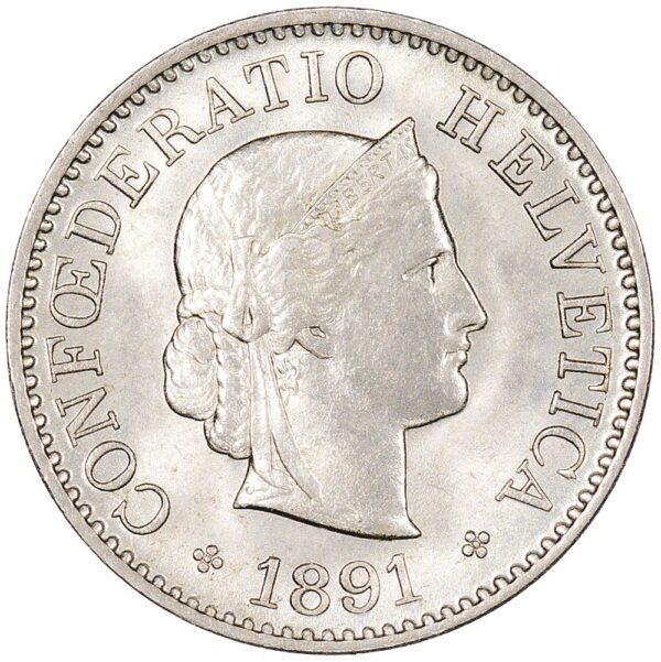 25434_1 5 Rappen, 1891, Stempelglanz