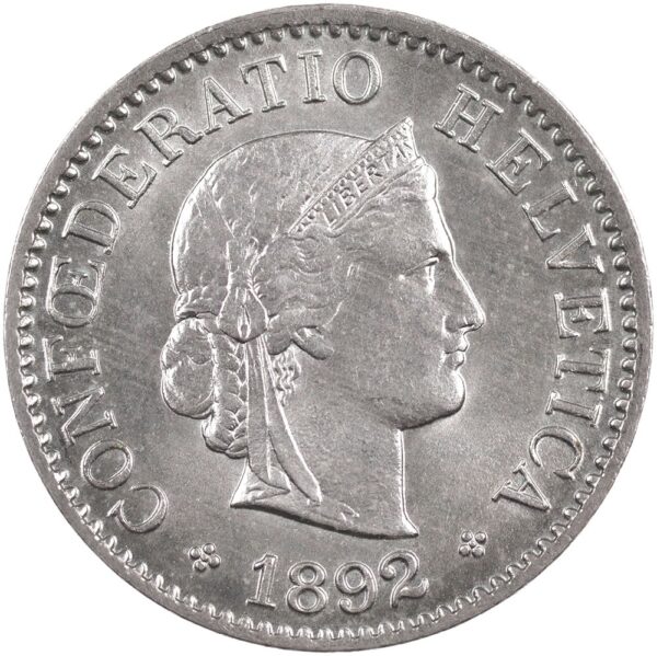 25438_1 5 Rappen, 1892, Stempelglanz