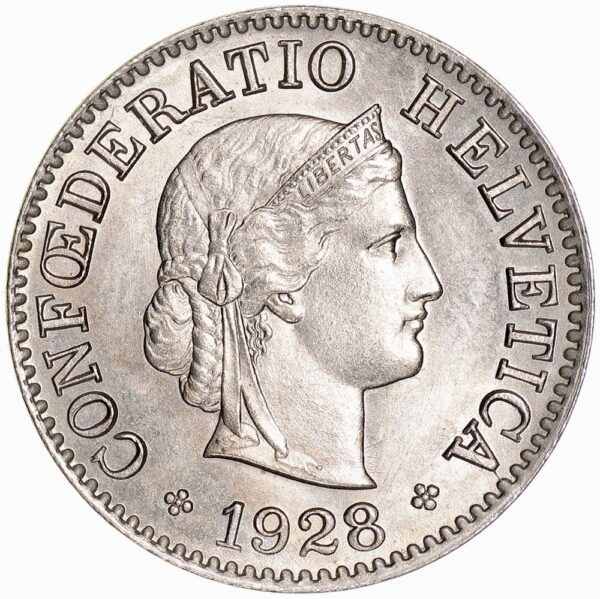 25520_1 5 Rappen, 1928, Stempelglanz