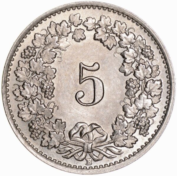 5 Rappen, 1928, Stempelglanz