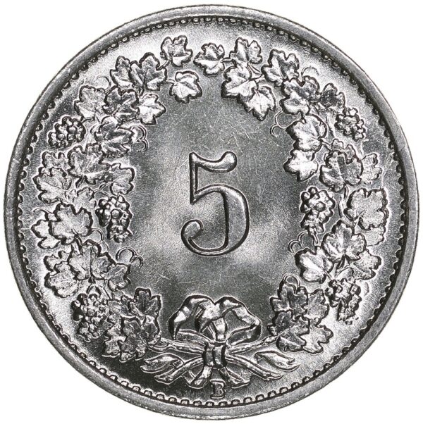 5 Rappen, 1933, Stempelglanz