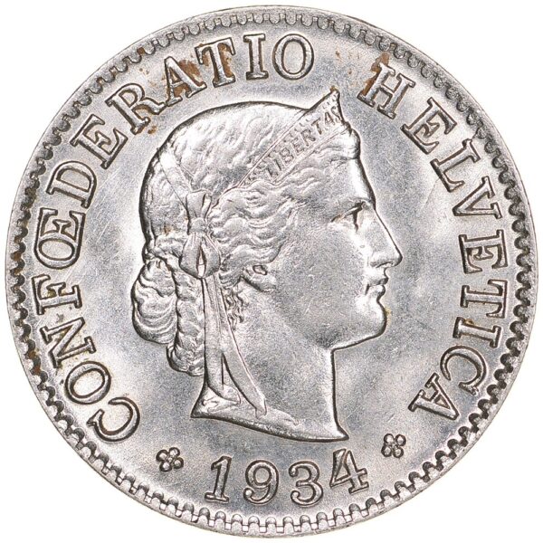 25534_1 5 Rappen, 1934, Stempelglanz