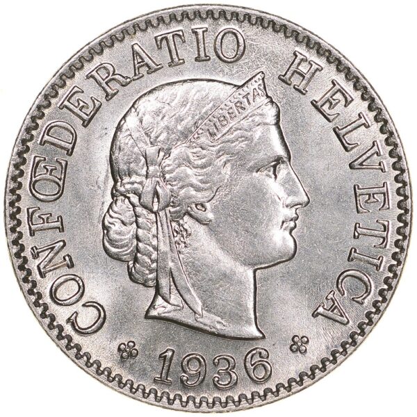 25536_1 5 Rappen, 1936, Stempelglanz